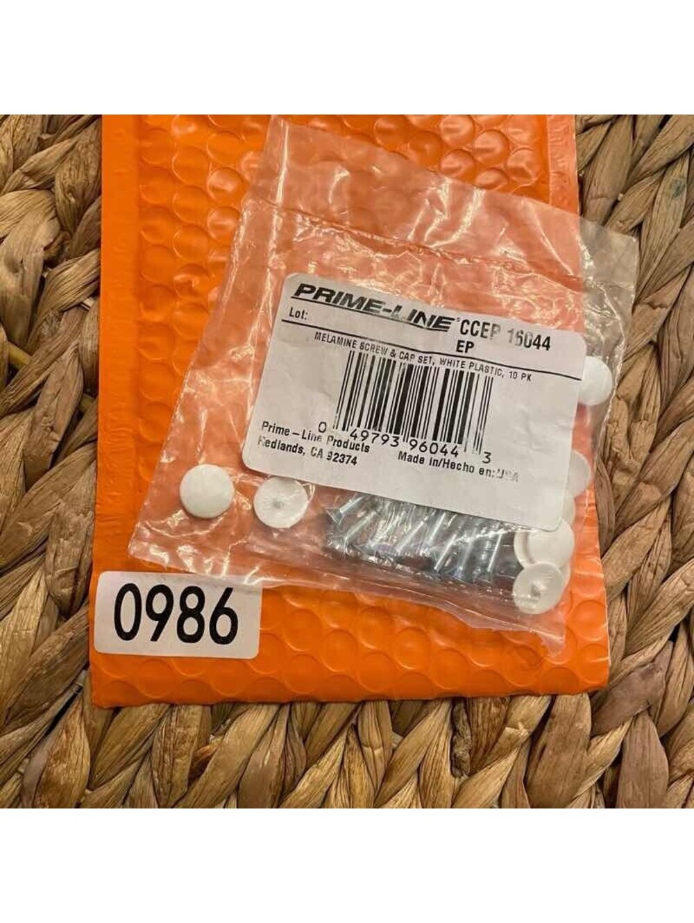 ✅Melamine Screw and Cap Set White Plastic 1-3/4 inch Fasteners 10PK#️⃣0986